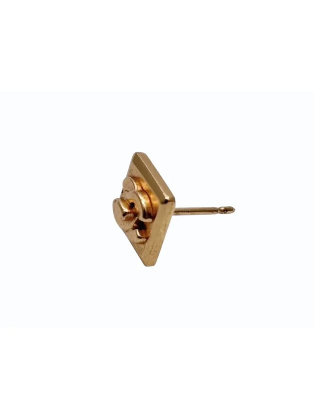 Chanel CC Logo Earrings 02 Turnlock Matte Gold Metal